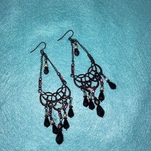 Black chandelier earrings